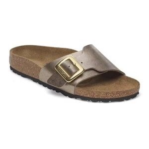Birkenstock Catalina Luxe Buckle Birko-Flor Graceful Taupe Size 7(38) NwB Chic